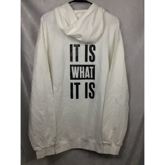 Chicyea Lightweight Hoodie Men's Large White NWOT "It is What It Is" - Picture 6 of 9